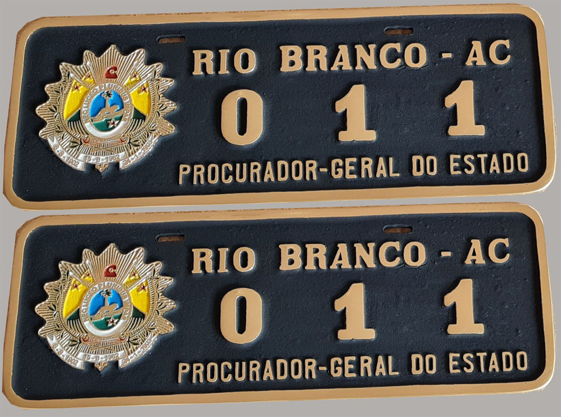 Placa de Carro em Bronze Fundido