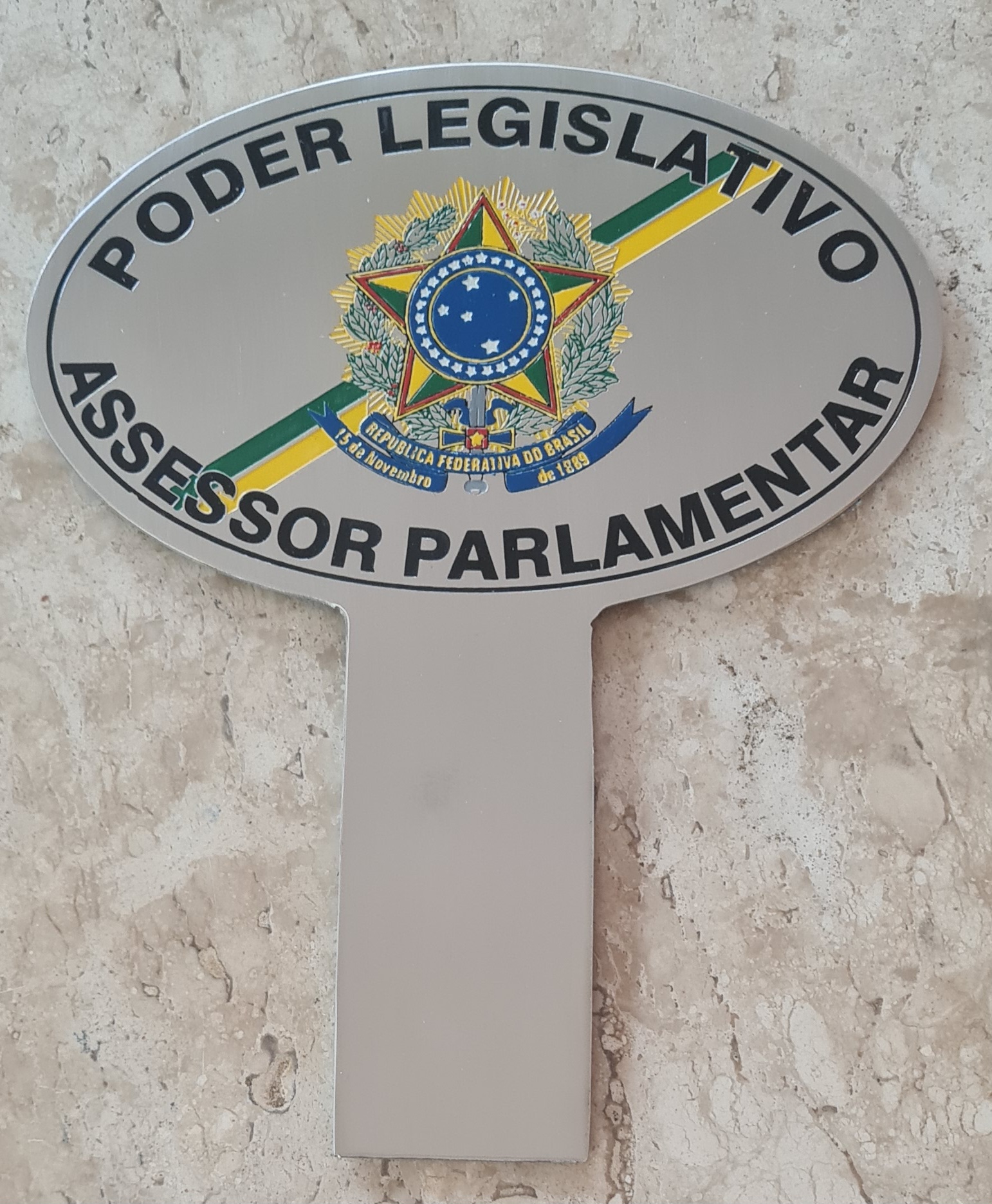 Placa Oval Painel de Carro