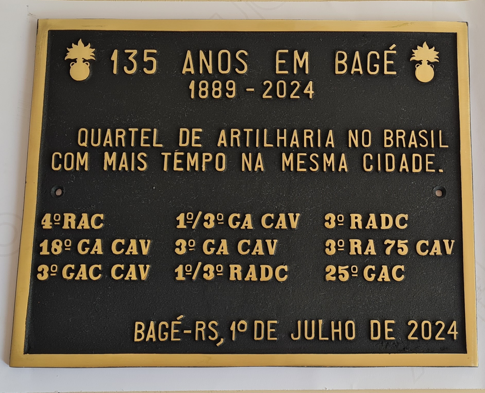 Placa de Bronze Fundido
