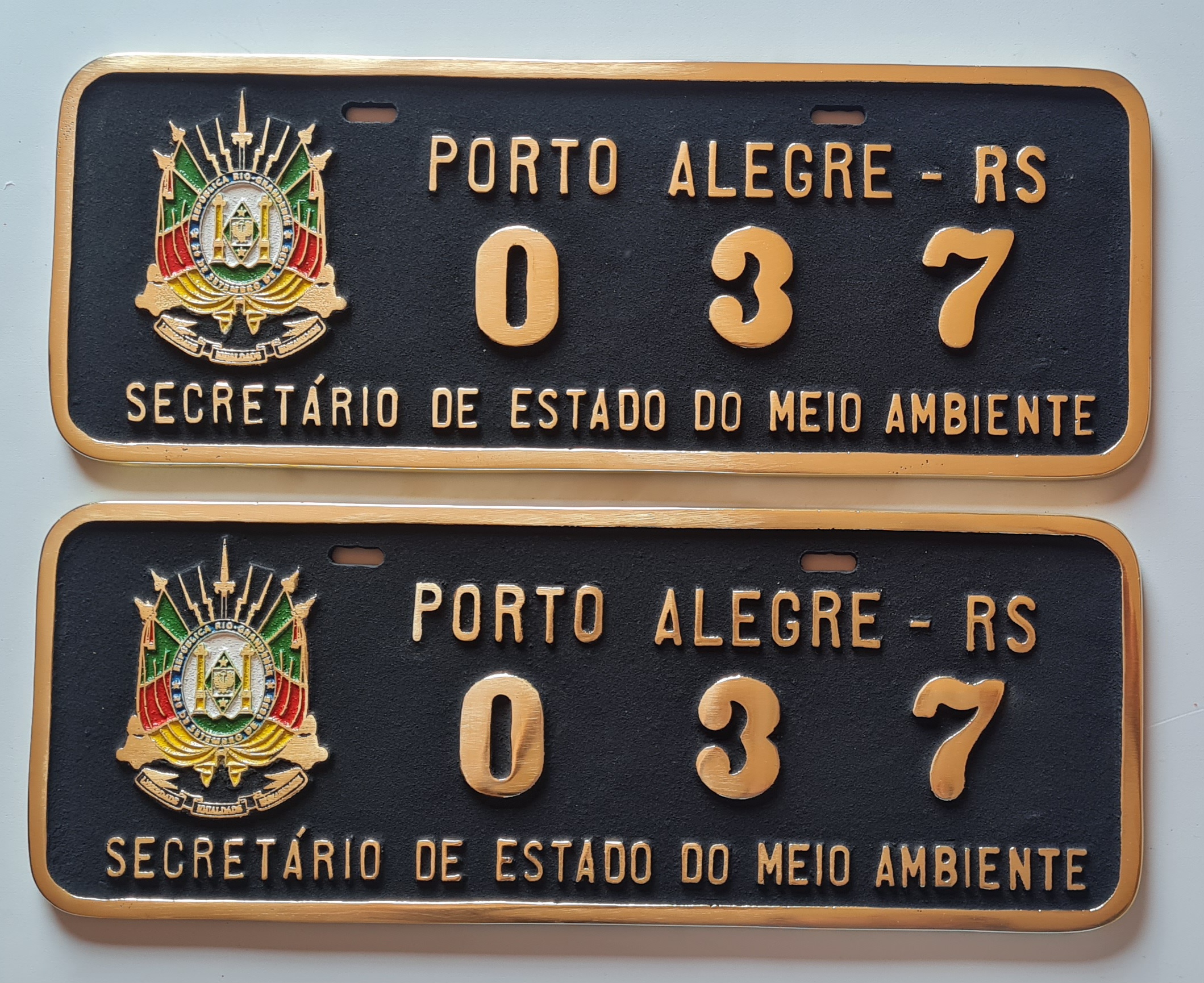 Placa de Carro em Bronze Fundido