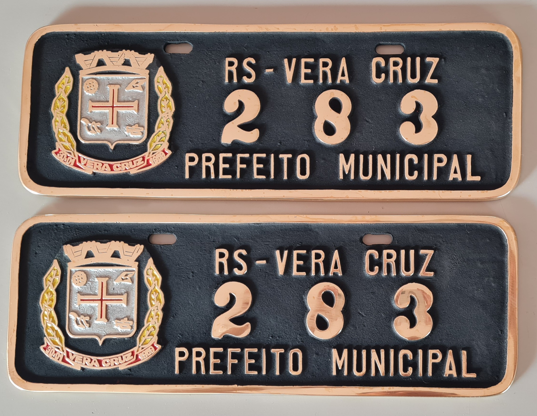 Placa de Carro em Bronze Fundido