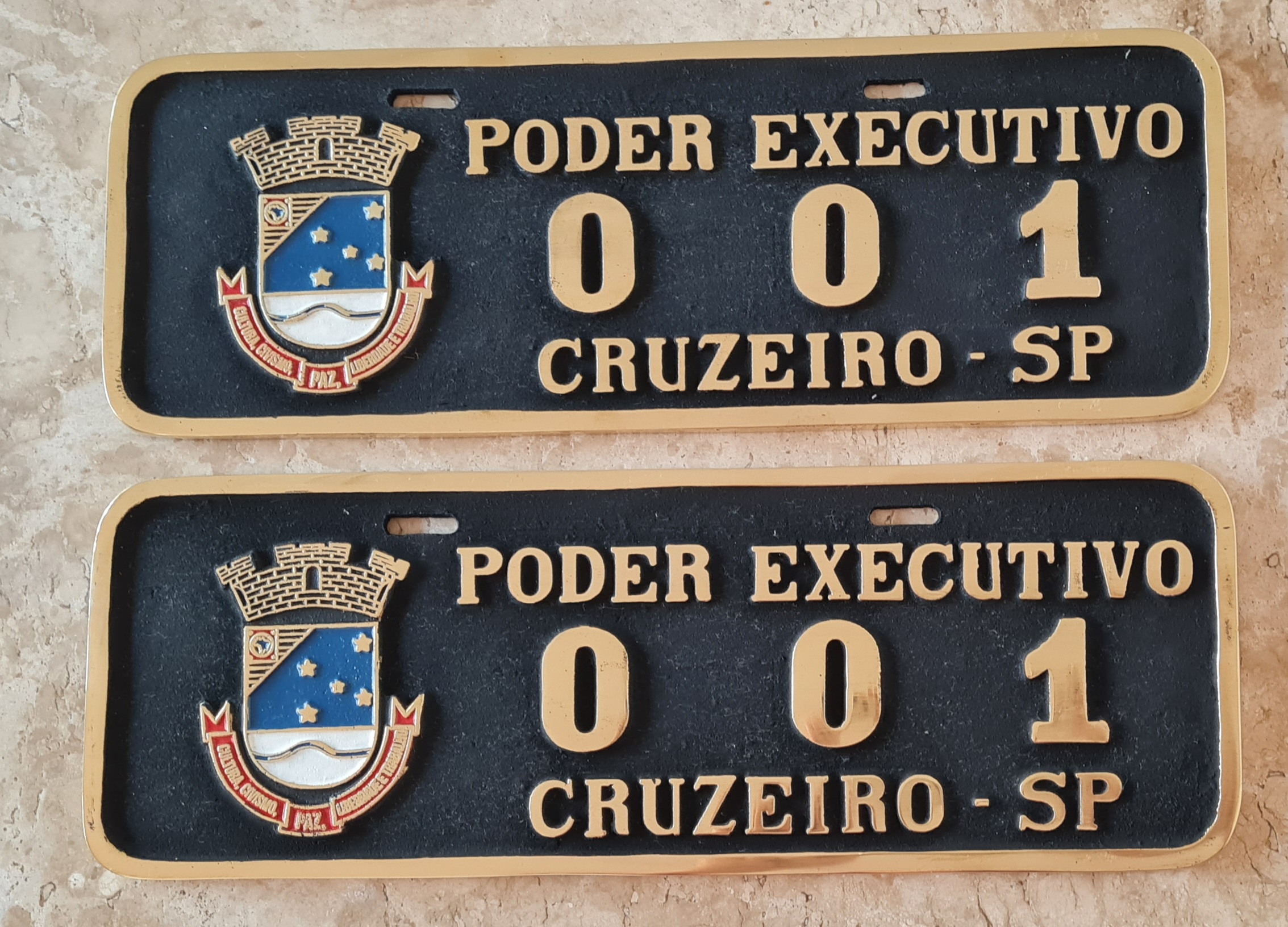 Placa de Carro em Bronze Fundido