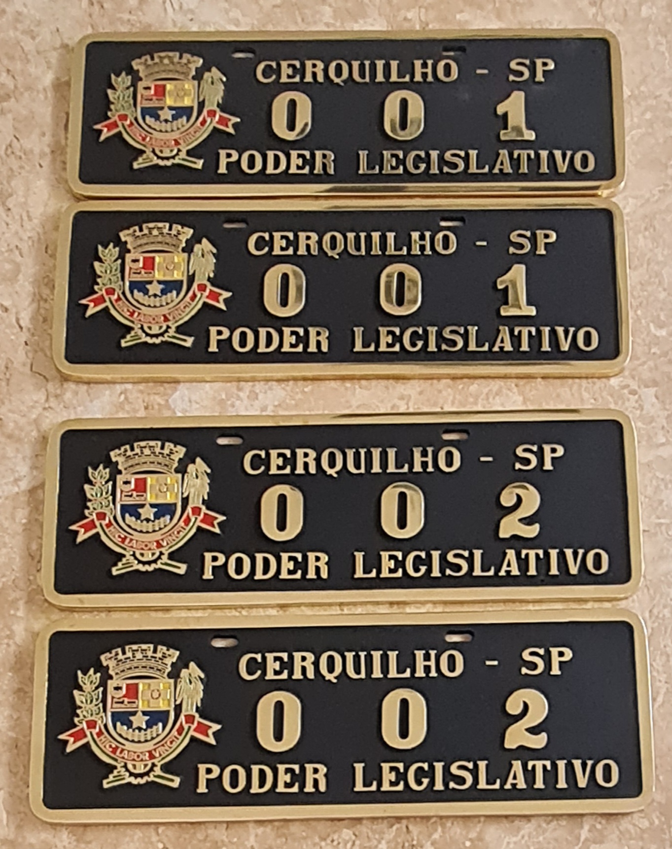 Placa de Carro em Bronze Fundido