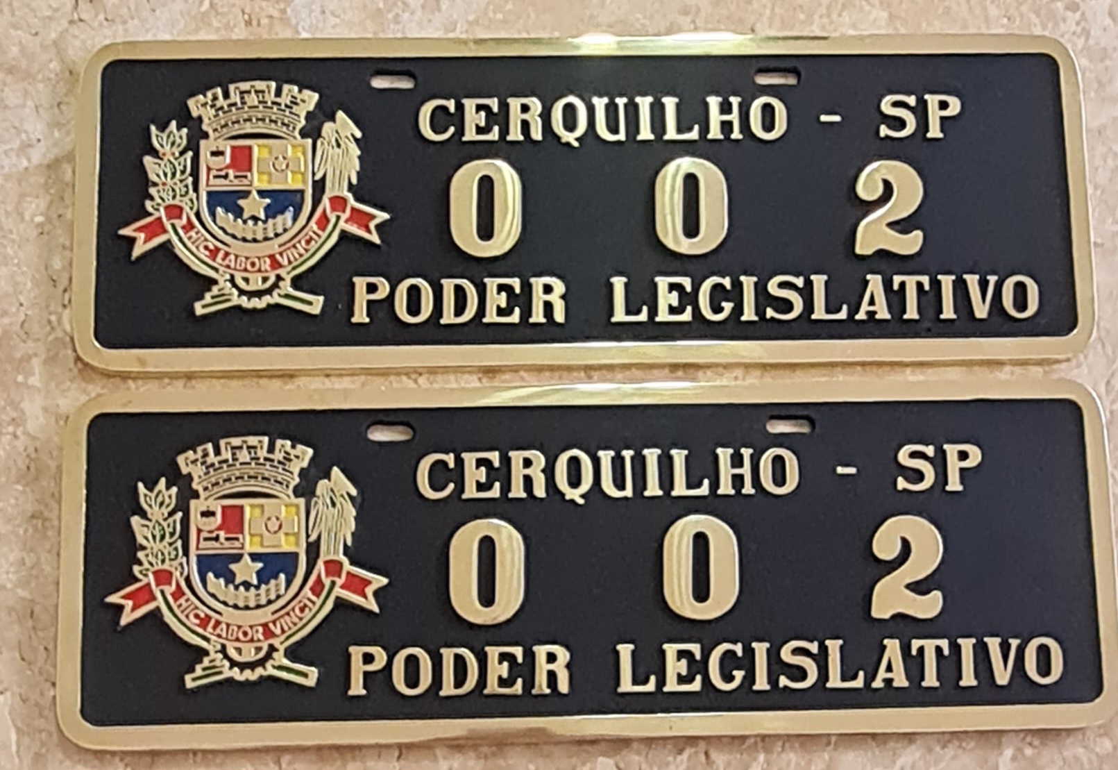 Placa de Carro em Bronze Fundido