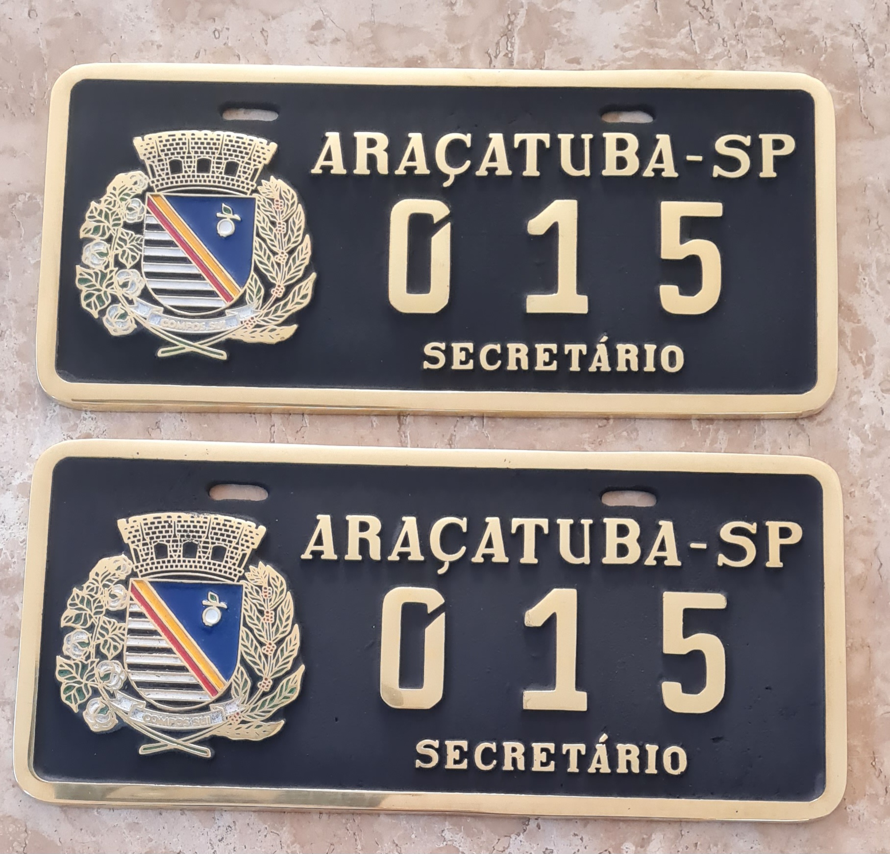 Placa de Carro em Bronze Fundido