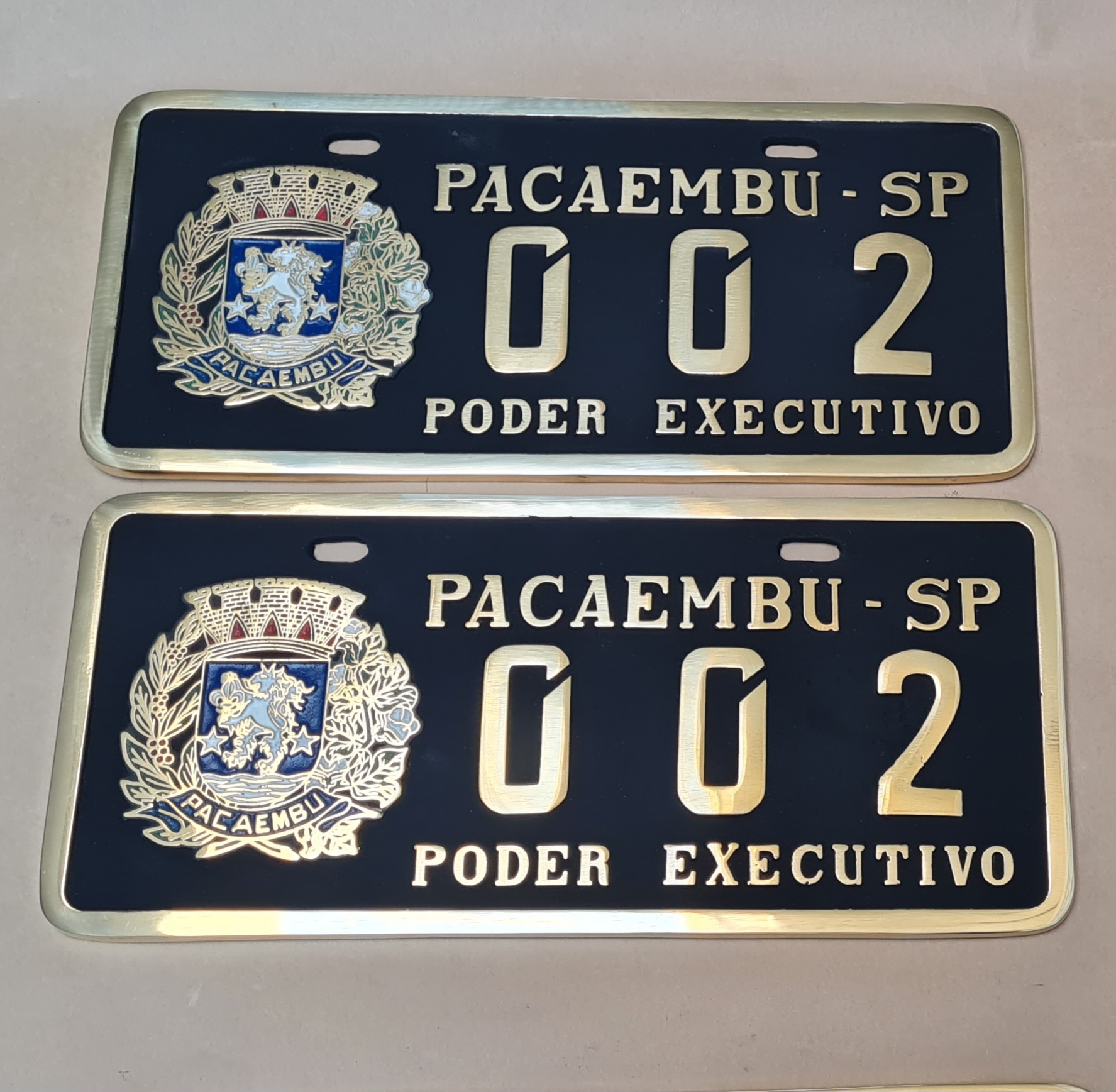 Placa de Carro em Bronze Fundido