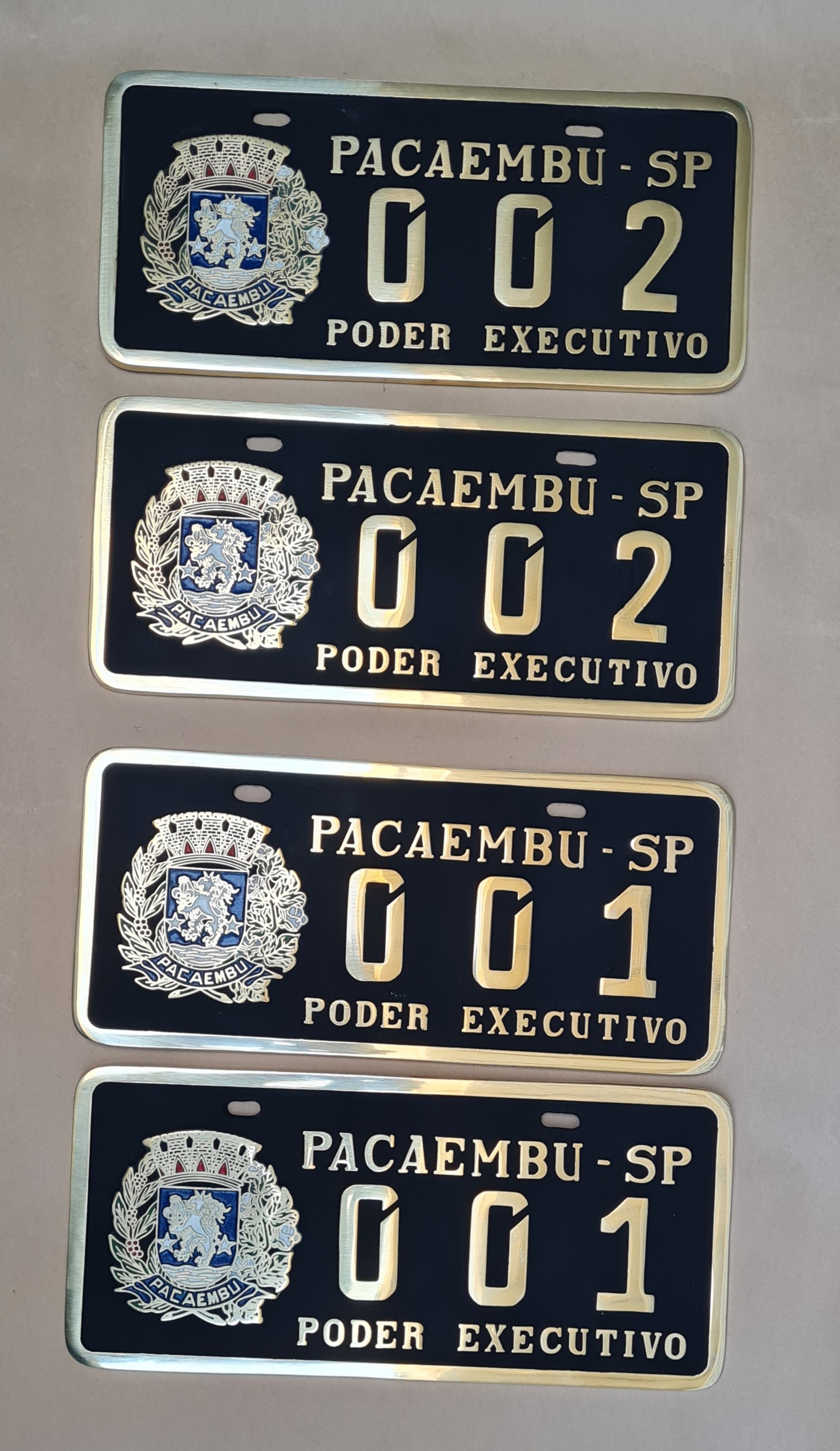 Placa de Carro em Bronze Fundido
