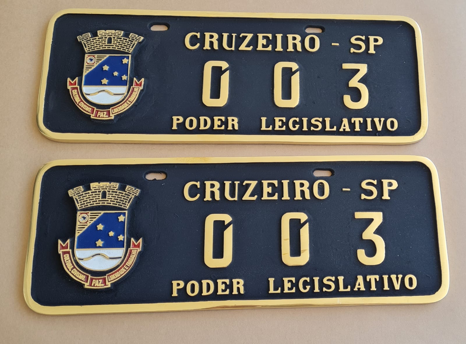 Placa de Carro em Bronze Fundido