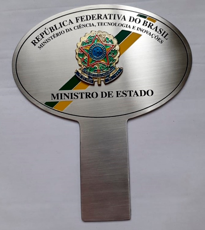 Placa Oval Painel de Carro