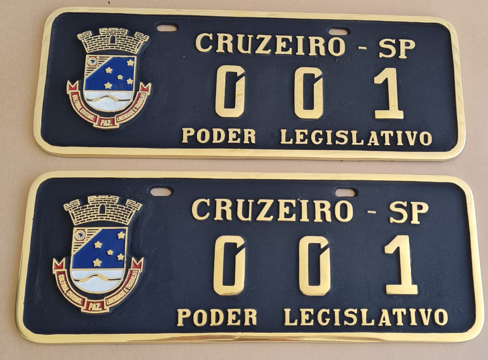 Placa de Carro em Bronze Fundido