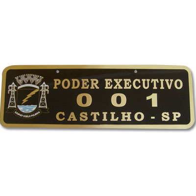 PLACA DE CARRO OFICIAL EM LATO