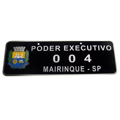 PLACA OFICIAL DE CARRO EM AO INOX