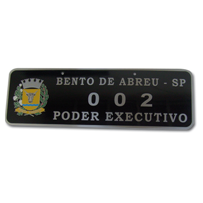 PLACA OFICIAL DE CARRO EM AO INOX