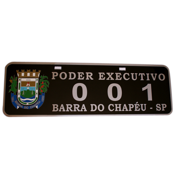 PLACA OFICIAL DE CARRO EM AO INOX