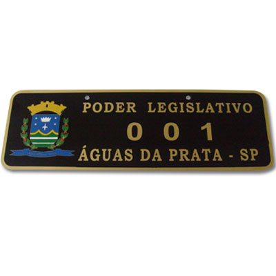 PLACA OFICIAL DE CARRO EM LATO