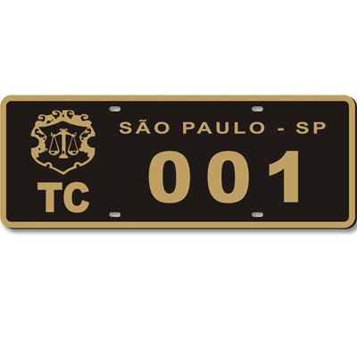 PLACA OFICIAL DE CARRO EM LATO