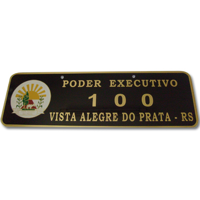 PLACA OFICIAL DE CARRO EM LATO