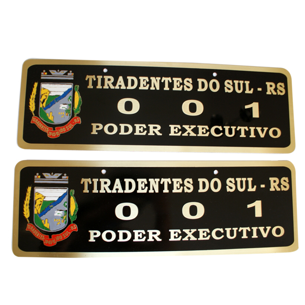 PLACA OFICIAL DE CARRO EM LATO