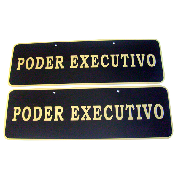 PLACA OFICIAL DE CARRO EM LATO