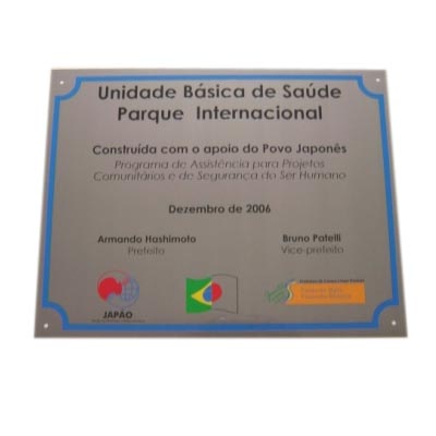 PLACA DE AO INOX