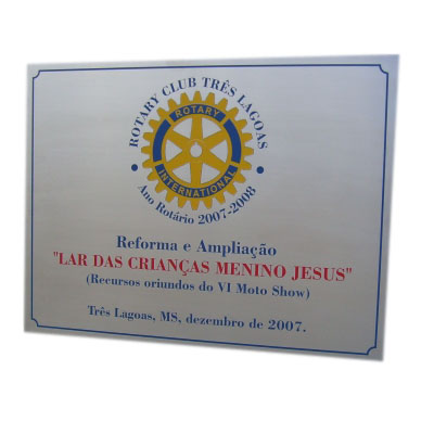 PLACA DE AO INOX