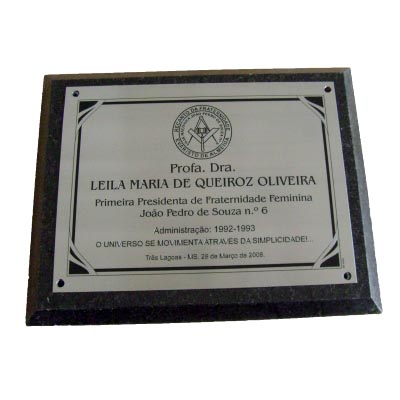 PLACA DE AO INOX NO GRANITO