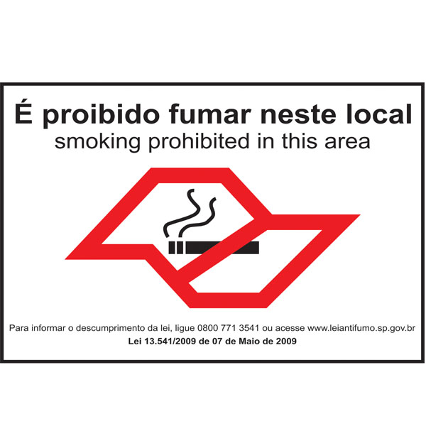 PLACA PROIBIDO FUMAR