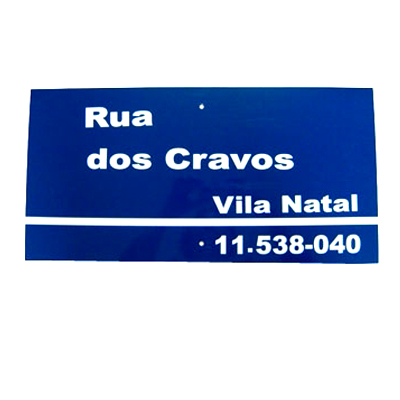 PLACA DE RUA EM AO CARBONO