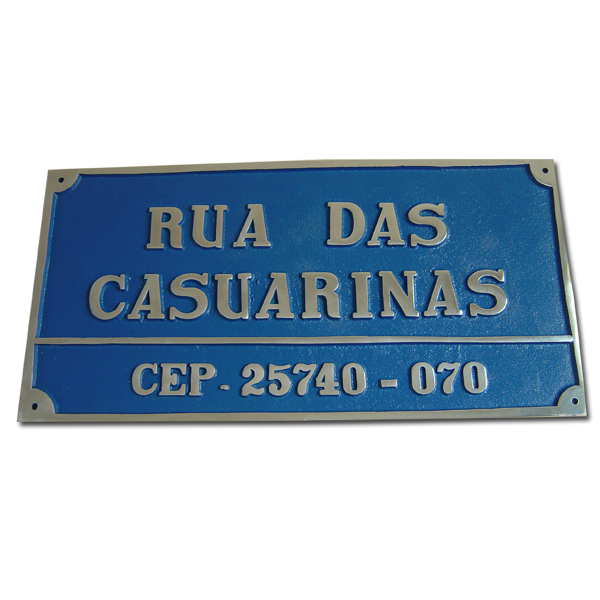 PLACA EM ALUMNIO FUNDIDO